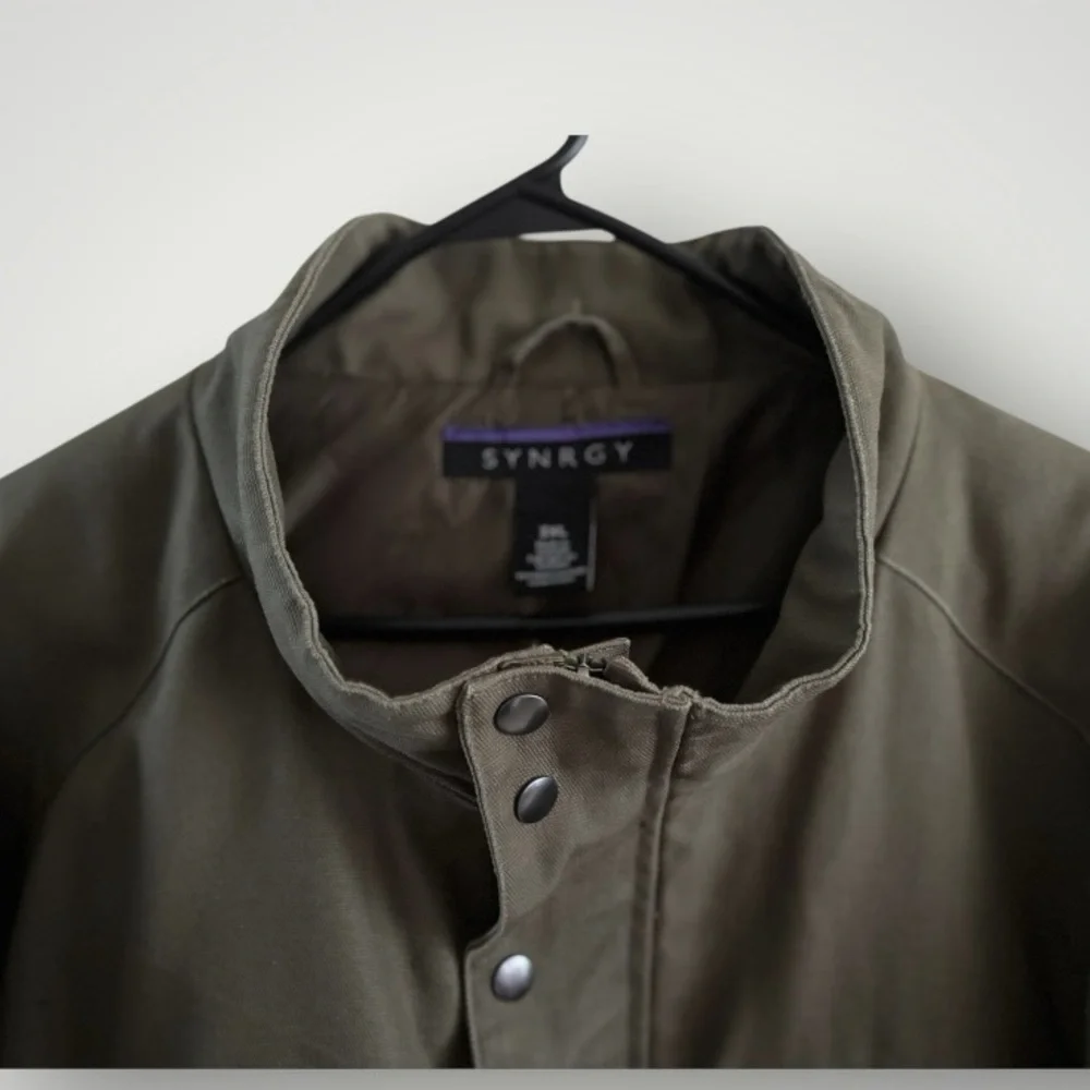 SYNRGY DXL Olive Green Canvas Military Field Jacket  Lined Mens 3XL